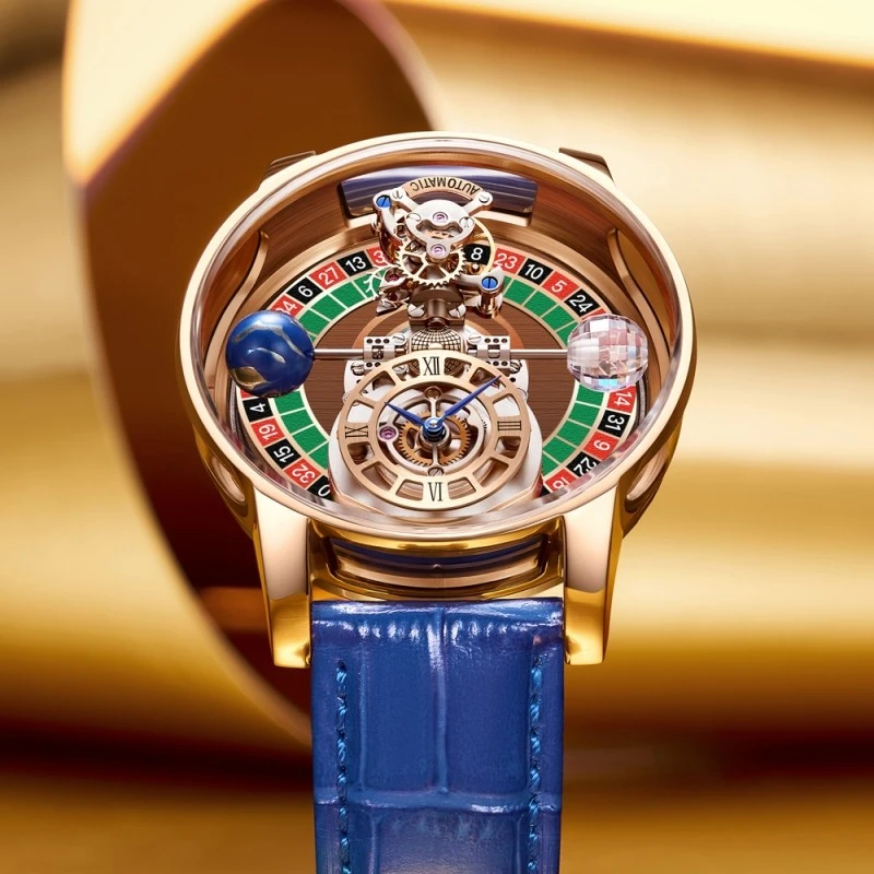 NEW DESIGN Plating Mens Watches Top Brands Luxury Gambling Disk Quartz Turntable Watches Casino Watch