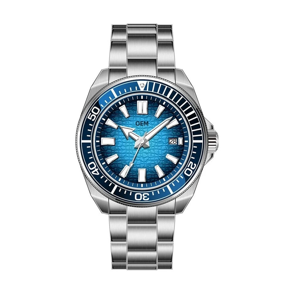 Klasik Dial Design Plonje Mont ak Men Lumineux Mechanical Watch ODM High -Fen Custom