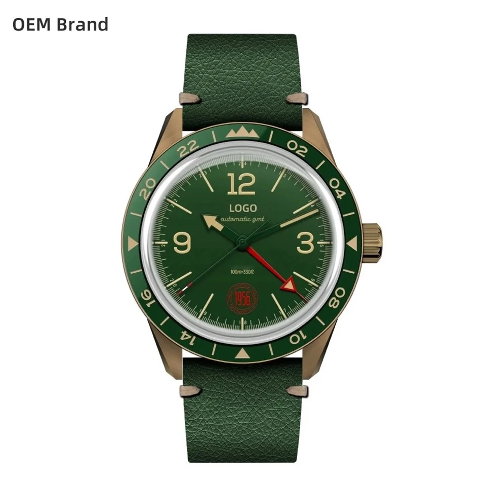 Custom 40mm GMT an kwiv otomatik gade pou gason