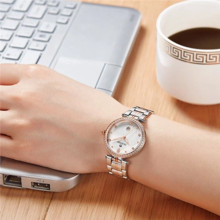 High-end Couple Watch Stainless Steel Waterproof Watch Men's Fashion Calendar Simple Ladies Watch Customization